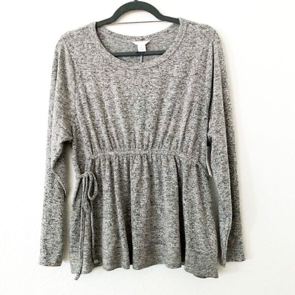 NWT Caslon Tie Waist Long Sleeve Peplum Knit Top - Picture 4 of 6